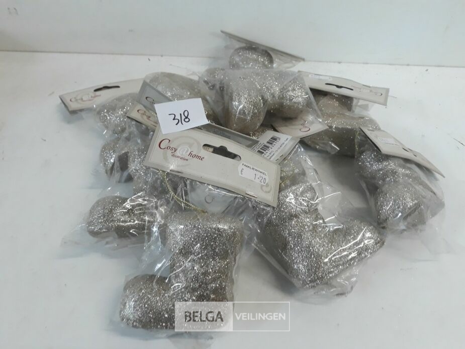 10 x Hangdeco laars zilver glitter – foto 3 – kavel bij Belga Veilingen, Oudsbergen