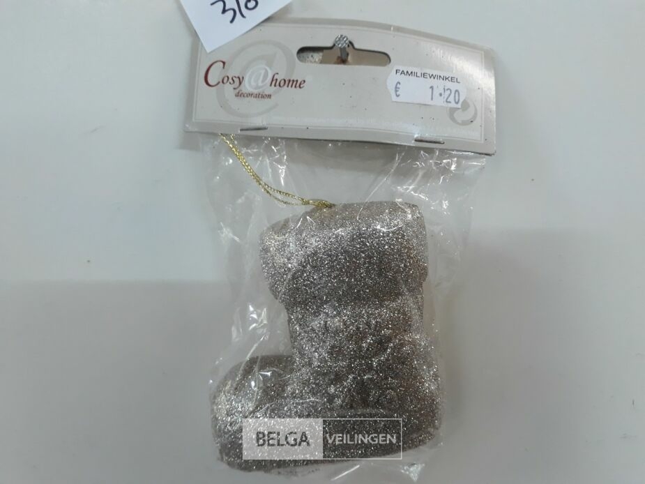 10 x Hangdeco laars zilver glitter – foto 4 – kavel bij Belga Veilingen, Oudsbergen