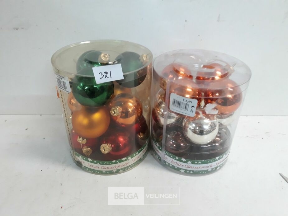 2 x Kerstballen 12 stuks glas 6 cm – foto 2 – kavel bij Belga Veilingen, Oudsbergen