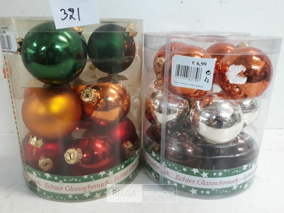 2 x Kerstballen 12 stuks glas 6 cm – foto 3 – kavel bij Belga Veilingen, Oudsbergen