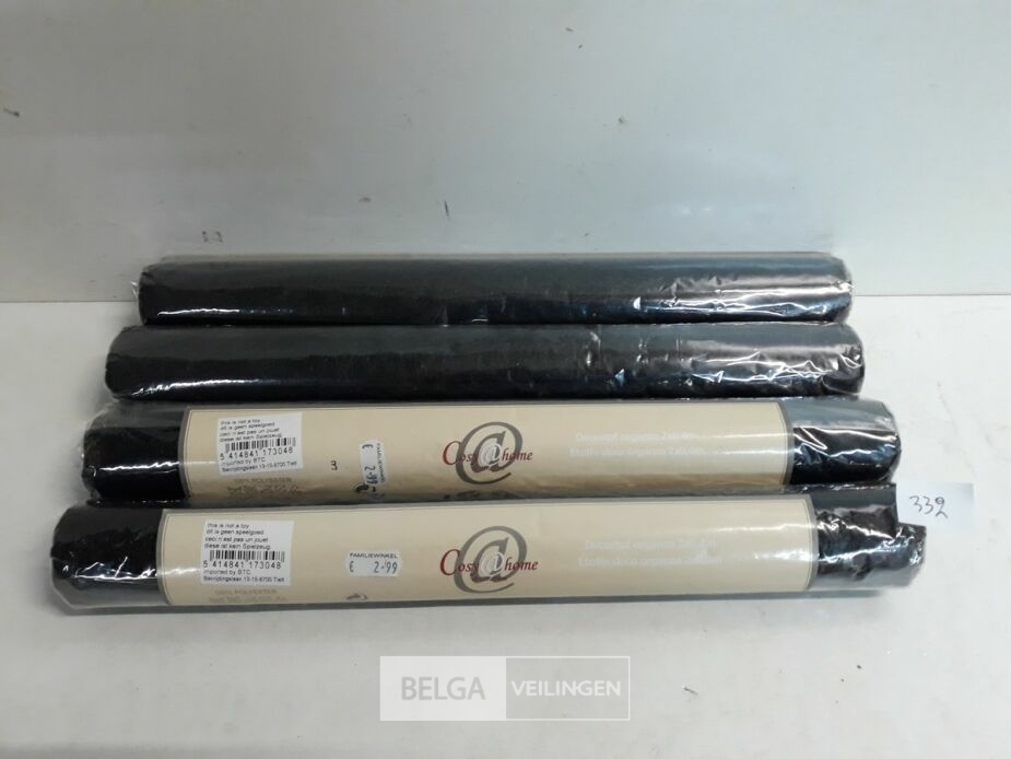 4 x Organza op rol zwart 0,4x10M – foto 2 – kavel bij Belga Veilingen, Oudsbergen