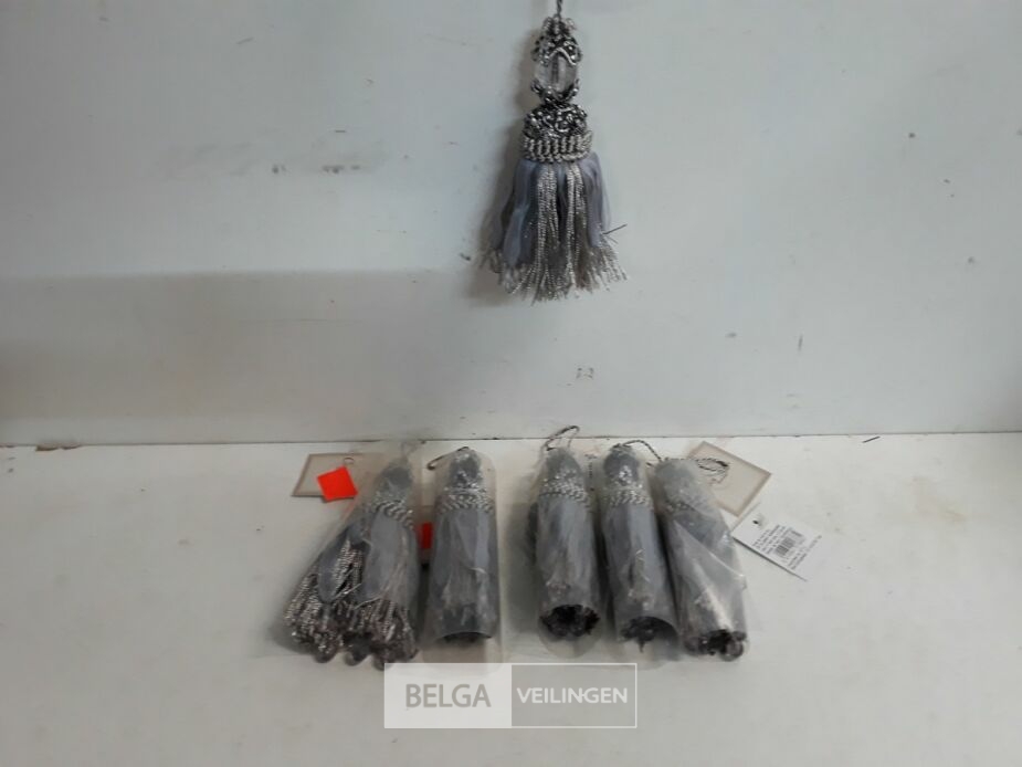 6 x Hangdeco floshe grijs 12 cm – foto 2 – kavel bij Belga Veilingen, Oudsbergen