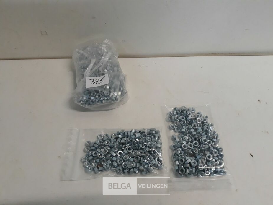 3 x Zeskantmoeren verzinkt M 5 200 stuks – foto 2 – kavel bij Belga Veilingen, Oudsbergen