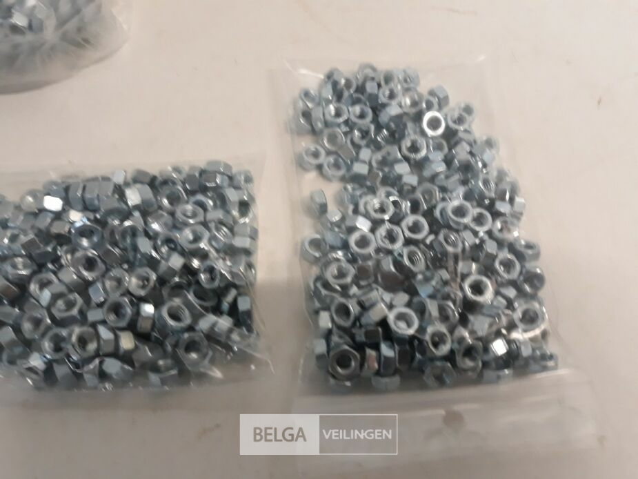 3 x Zeskantmoeren verzinkt M 5 200 stuks – foto 3 – kavel bij Belga Veilingen, Oudsbergen