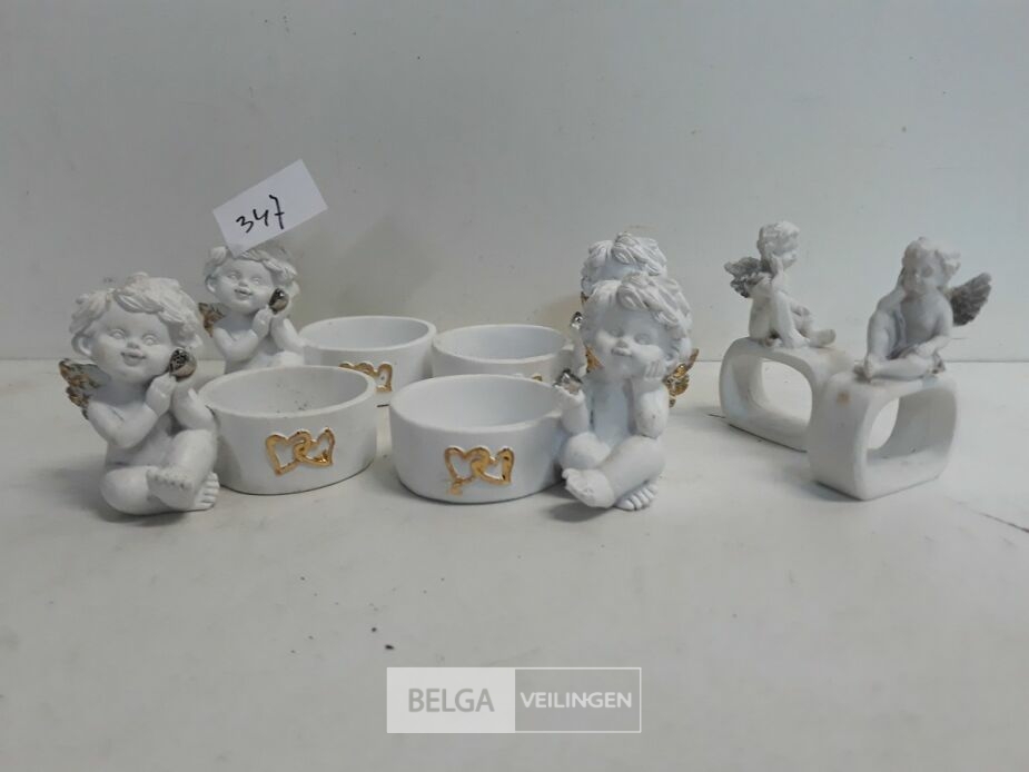 4 x Engel als T-lichthouder + 2 x Servettenring Engel – foto 3 – kavel bij Belga Veilingen, Oudsbergen