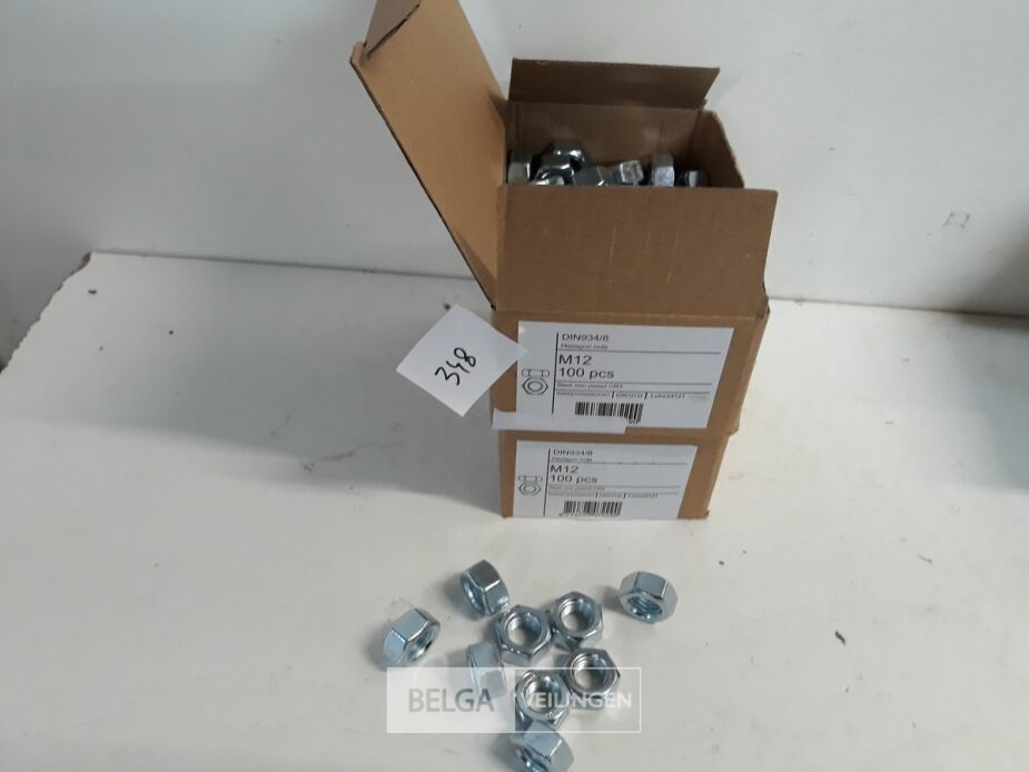 2 x Zeskantmoeren verzinkt M 12 100 stuks – foto 2 – kavel bij Belga Veilingen, Oudsbergen