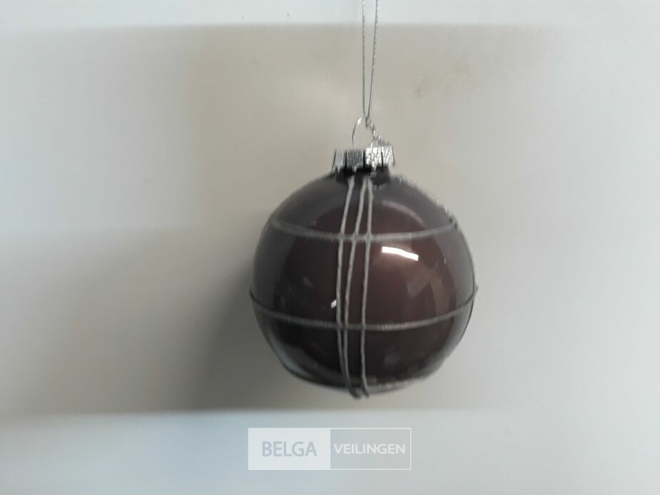8 x Kerstbal 8 cm glas met lijnen 2 assorti – foto 3 – kavel bij Belga Veilingen, Oudsbergen