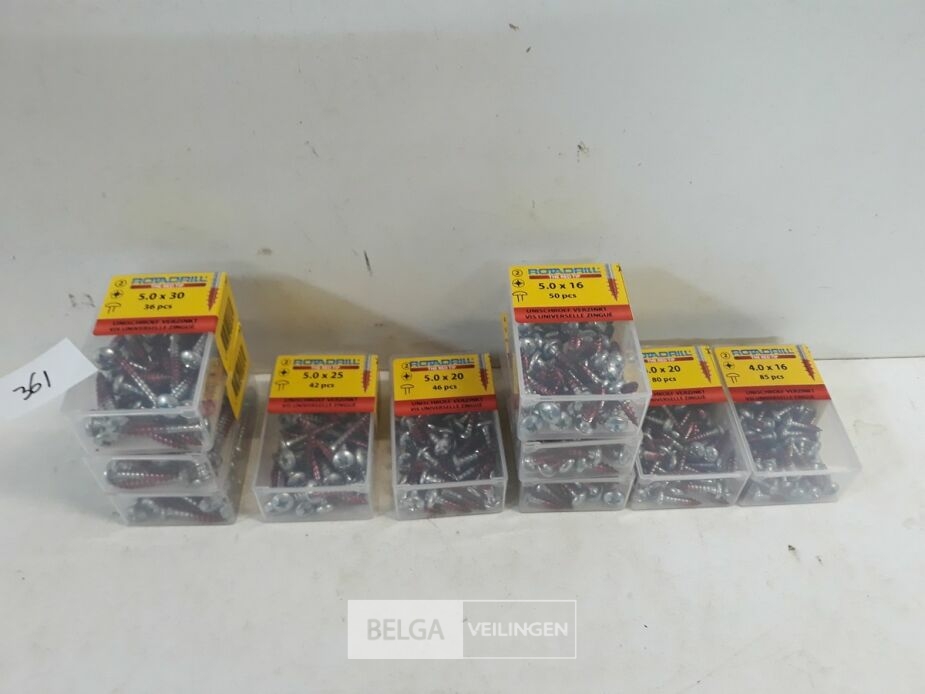10 x Houtschroeven in blister ronde kop red-tip mix – foto 2 – kavel bij Belga Veilingen, Oudsbergen