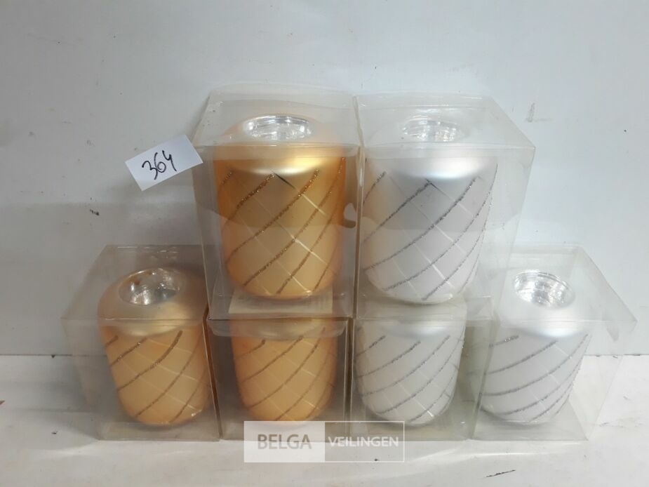 6 x T-lichthouder glas 10 cm – foto 2 – kavel bij Belga Veilingen, Oudsbergen