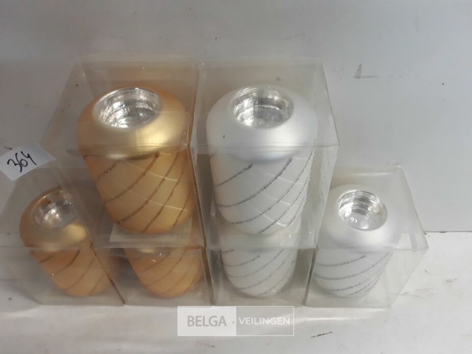 6 x T-lichthouder glas 10 cm – foto 3 – kavel bij Belga Veilingen, Oudsbergen