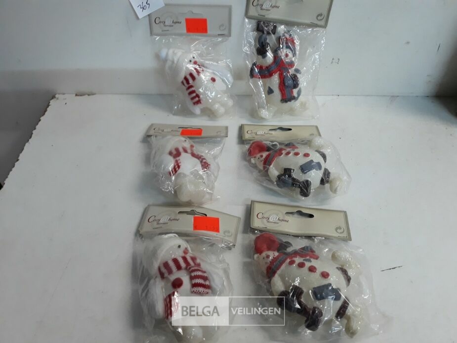 6 x Hangdeco sneeuwman pvc 2 assorti – foto 2 – kavel bij Belga Veilingen, Oudsbergen