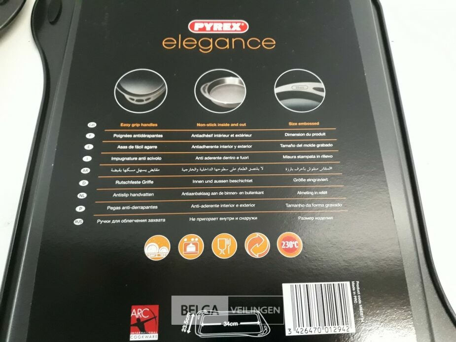2 x Bakplaat pyrex 34x23,5 cm – foto 3 – kavel bij Belga Veilingen, Oudsbergen