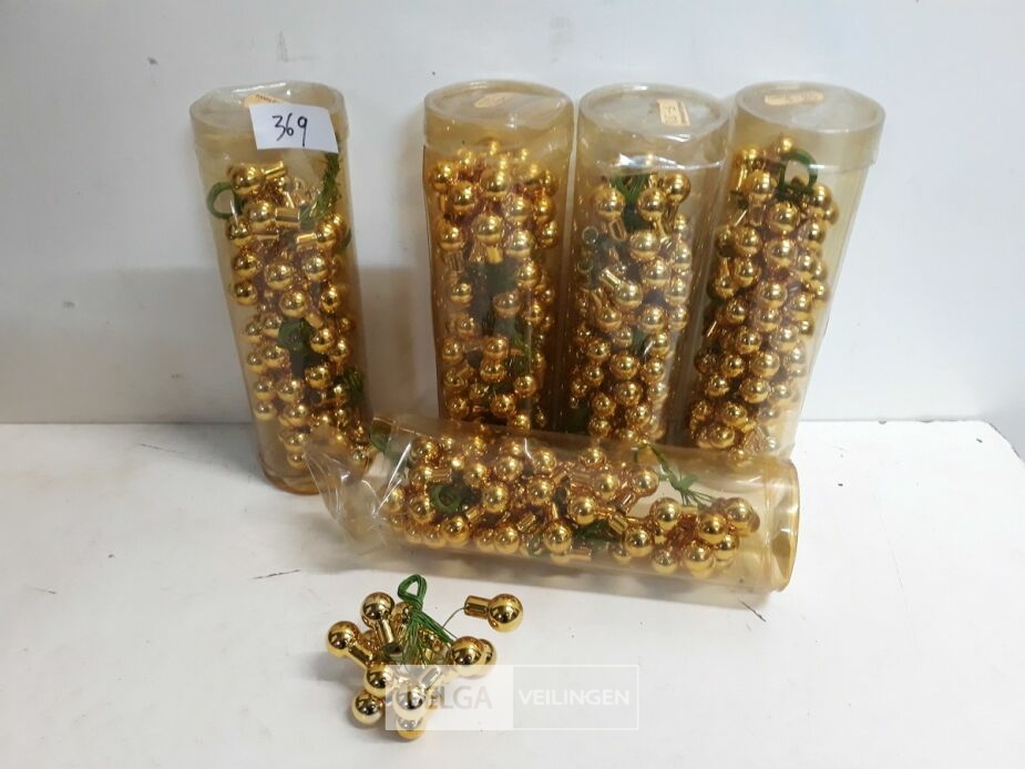 5 x Kerstballen mini goud 72 stuks – foto 2 – kavel bij Belga Veilingen, Oudsbergen