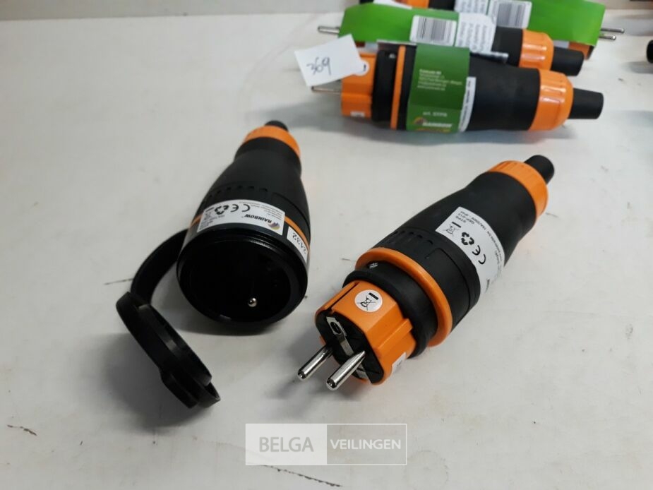 5 x Stekker + 5 x tegenstekker rubber – foto 4 – kavel bij Belga Veilingen, Oudsbergen