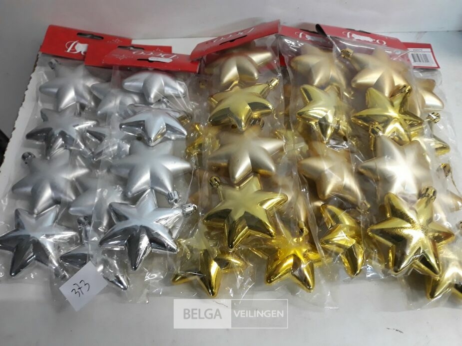 9 x Hangdeco ster pvc 4 stuks zilver/goud – foto 2 – kavel bij Belga Veilingen, Oudsbergen