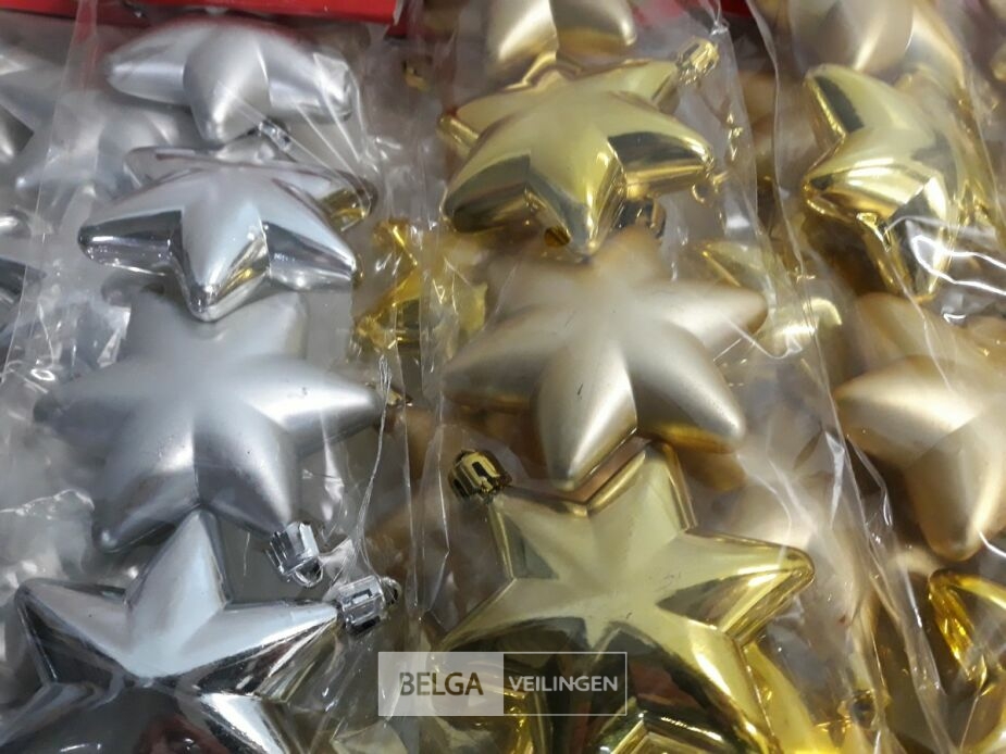 9 x Hangdeco ster pvc 4 stuks zilver/goud – foto 3 – kavel bij Belga Veilingen, Oudsbergen