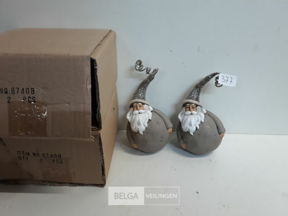 4 x Kerstman keramiek tafeldeco 17 cm – foto 2 – kavel bij Belga Veilingen, Oudsbergen