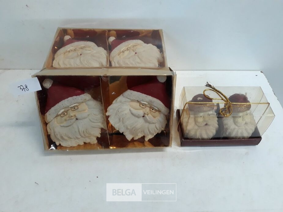 4 x Kaars kerstmanhoofd 2 stuks 2 assorti – foto 2 – kavel bij Belga Veilingen, Oudsbergen