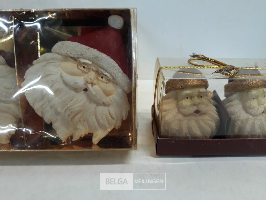 4 x Kaars kerstmanhoofd 2 stuks 2 assorti – foto 3 – kavel bij Belga Veilingen, Oudsbergen