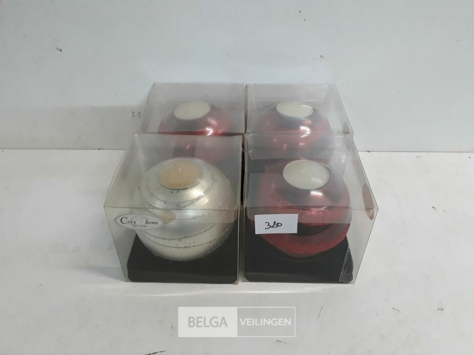 4 x T-lichthouder bal 10 cm – foto 2 – kavel bij Belga Veilingen, Oudsbergen