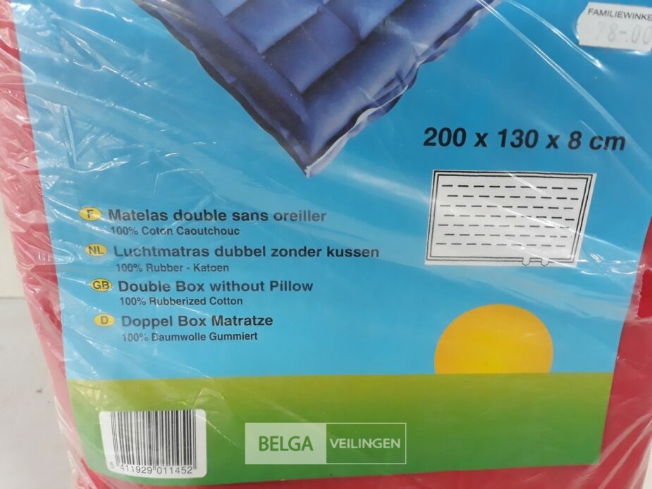 1 x Luchtmatras dubbel 100% rubber-katoen – foto 3 – kavel bij Belga Veilingen, Oudsbergen