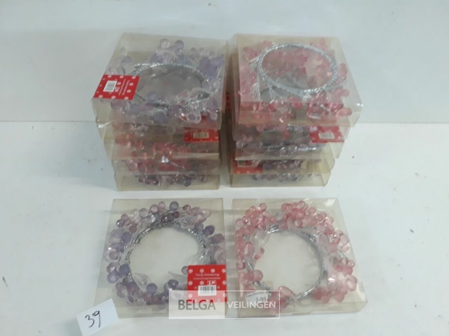 12 x Kaarsring mix roze/paars – foto 2 – kavel bij Belga Veilingen, Oudsbergen