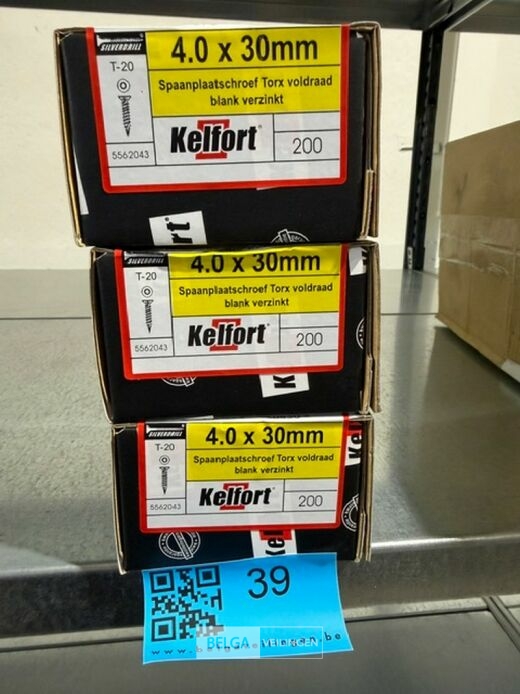 Kelfort spaanplaatschroef 4x30 torx - voldraad 3x 200st – foto 2 – kavel bij Belga Veilingen, Bree