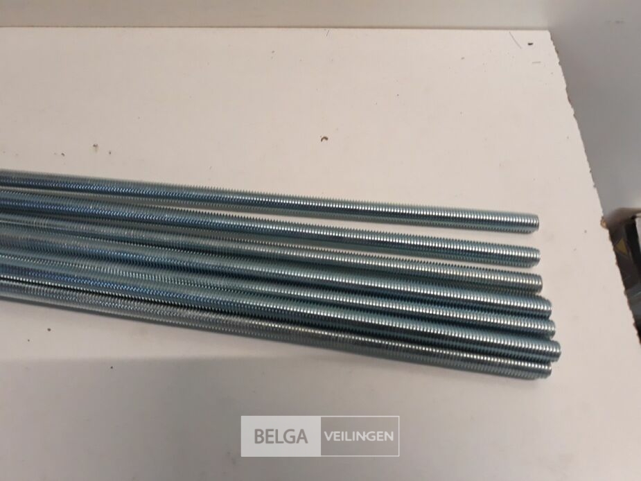 10 x Draadstangen 1M verzinkt M 12 – foto 3 – kavel bij Belga Veilingen, Oudsbergen