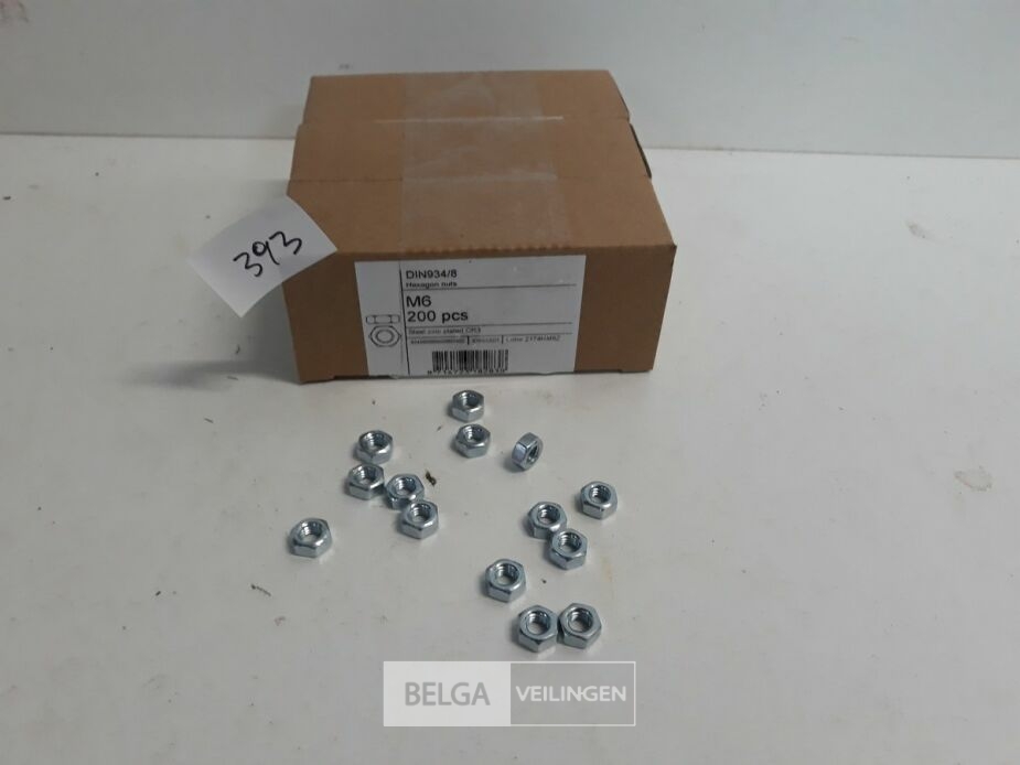 3 x Zeskantmoer verzinkt M 6 200 stuks – foto 2 – kavel bij Belga Veilingen, Oudsbergen