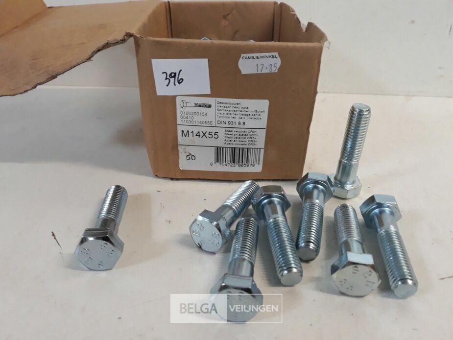 1 x Zeskantbout verzinkt 8,8 M14x55 50 stuks – foto 3 – kavel bij Belga Veilingen, Oudsbergen
