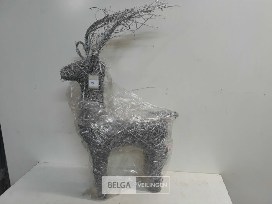 1 x Hert staand zilver met verlichting 55x55 cm – foto 2 – kavel bij Belga Veilingen, Oudsbergen