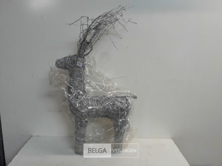 1 x Hert staand zilver met verlichting 55x55 cm – foto 3 – kavel bij Belga Veilingen, Oudsbergen