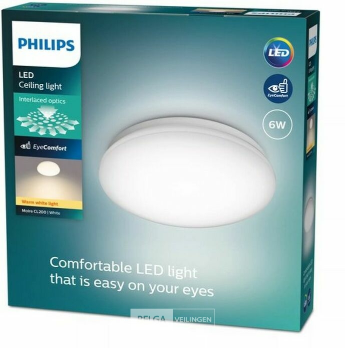 Philips Moire plafondlamp, 6 W, koelwit licht, klein – foto 2 – kavel bij Belga Veilingen, Bree