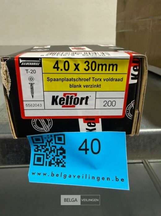 Kelfort spaanplaatschroef 4x30 torx - voldraad 10x 200st – foto 2 – kavel bij Belga Veilingen, Bree