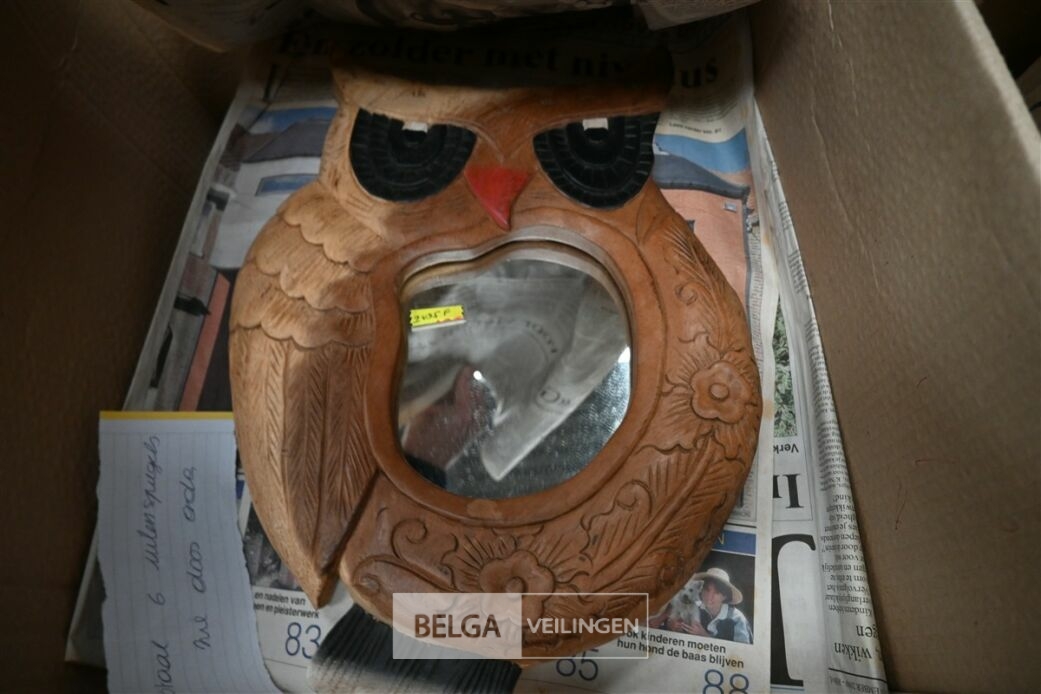 ± 6x Houten uilenspiegels – foto 5 – kavel bij Belga Veilingen, Lummen
