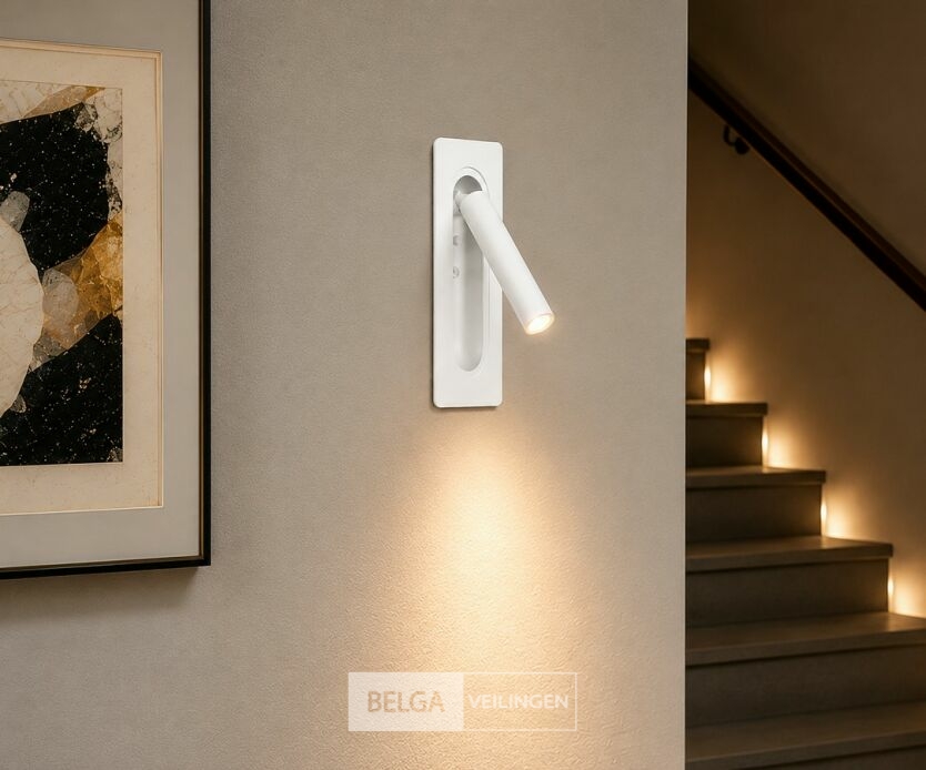 4 x LED Wandlamp 3W – 4200K Neutraal Wit - Wit – IP20 – BELEK – foto 4 – kavel bij Belga Veilingen