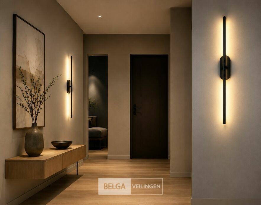 2 x LED Wandlamp 10W – 4200K Neutraal Wit - Zwart – IP20 – SALDA-10 – foto 2 – kavel bij Belga Veilingen