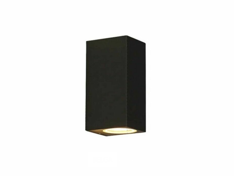 6 x Buiten Wandlamp – GU10 – Rechthoek – Dubbele Lichtuitgang – IP65 – Zwart – foto 4 – kavel bij Belga Veilingen