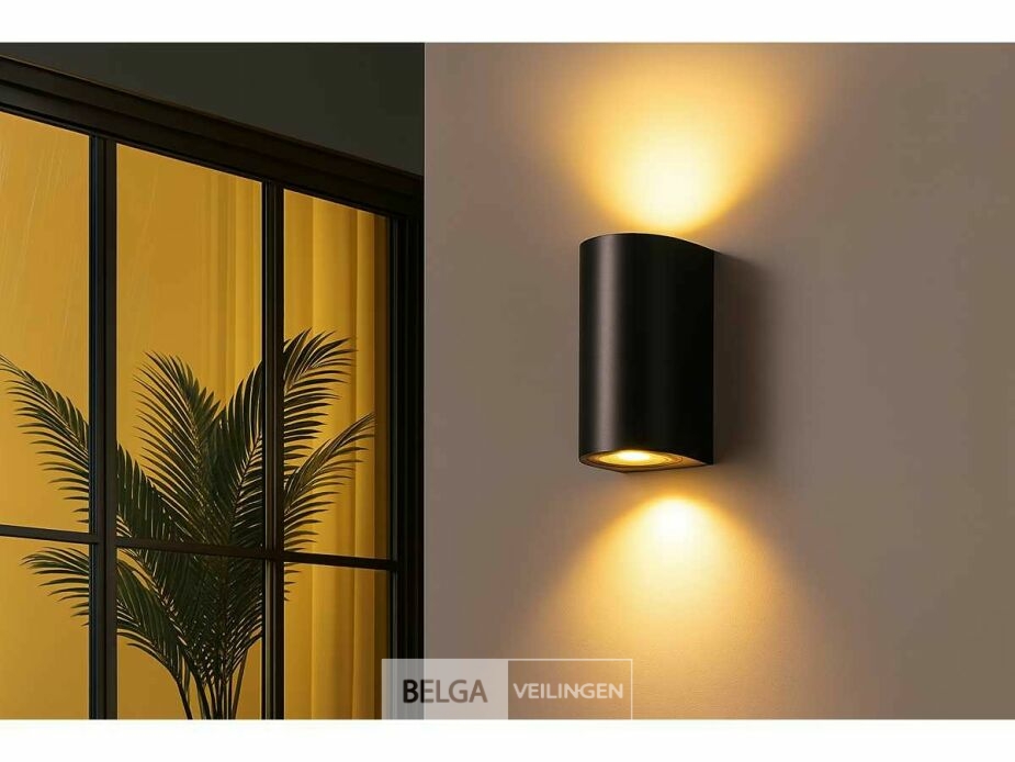 10 x Buiten Wandlamp – GU10 – Dubbele Lichtuitgang – IP65 – Zwart – foto 3 – kavel bij Belga Veilingen