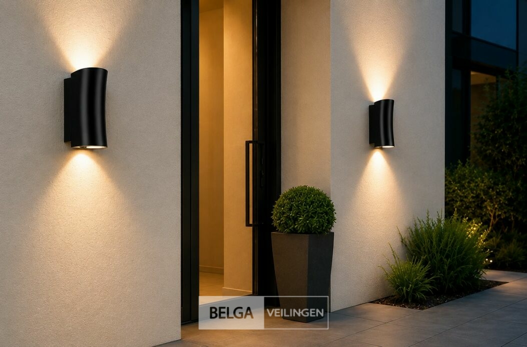 4 x Buiten Wandlamp Up & Down – GU10 – Zwart – IP44 – SAFARI – foto 2 – kavel bij Belga Veilingen
