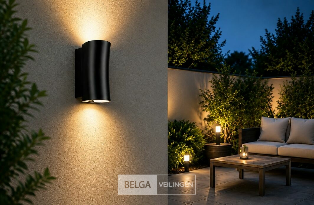 4 x Buiten Wandlamp Up & Down – GU10 – Zwart – IP44 – SAFARI – foto 4 – kavel bij Belga Veilingen