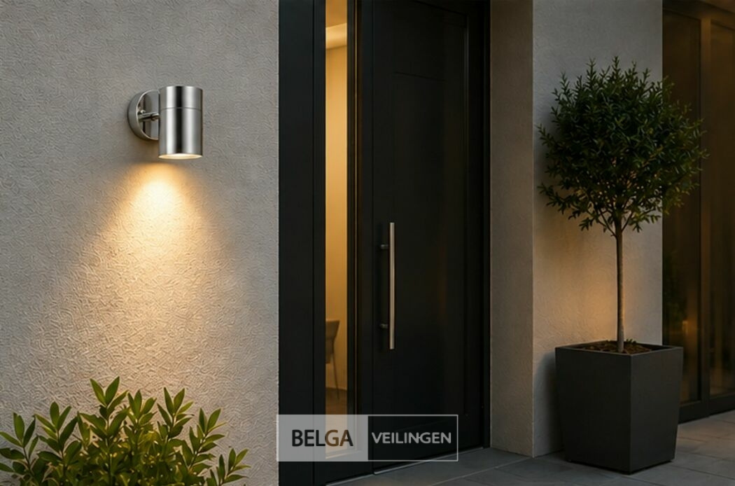 4 x Buiten Wandlamp GU10 – Mat Chroom – IP44 – MANOLYA-1 – foto 4 – kavel bij Belga Veilingen