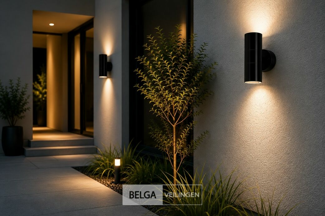 4 x Buiten Wandlamp Up & Down – 2xGU10 – Zwart – IP44 – MANOLYA-2 – foto 2 – kavel bij Belga Veilingen