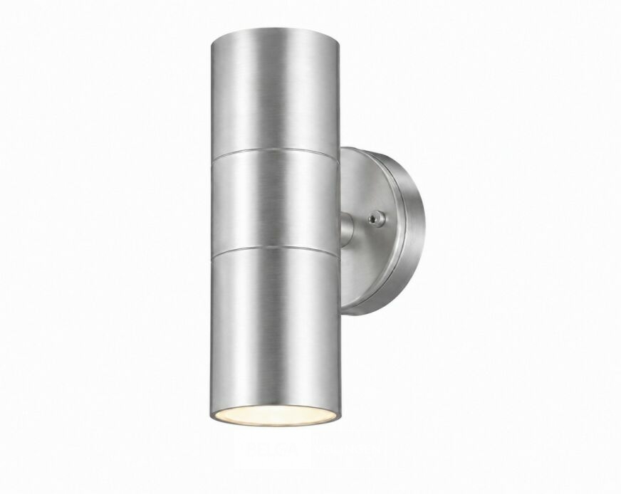 4 x Buiten Wandlamp Up & Down – 2xGU10 – Mat Chroom – IP44 – MANOLYA-2 – foto 3 – kavel bij Belga Veilingen