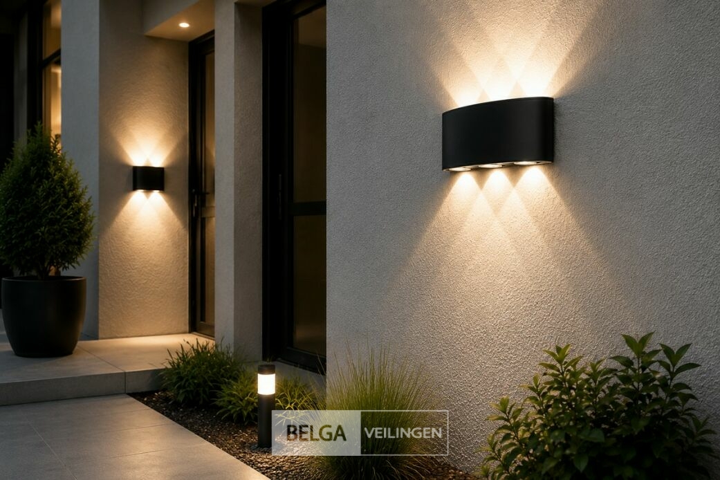 6 x LED Buiten Wandlamp – 6W – 4200K Neutraal Wit - Zwart – IP65 – PROTON-6 – foto 2 – kavel bij Belga Veilingen
