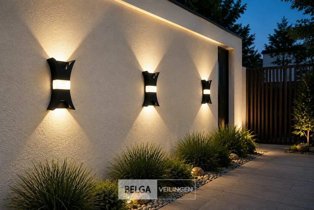4 x LED Buiten Wandlamp – 17W – 4200K Neutraal Wit - Zwart – IP54 – VIPER – foto 2 – kavel bij Belga Veilingen