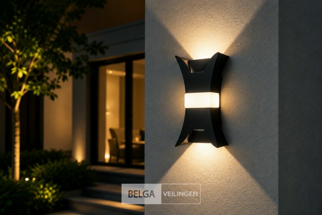 4 x LED Buiten Wandlamp – 17W – 4200K Neutraal Wit - Zwart – IP54 – VIPER – foto 5 – kavel bij Belga Veilingen