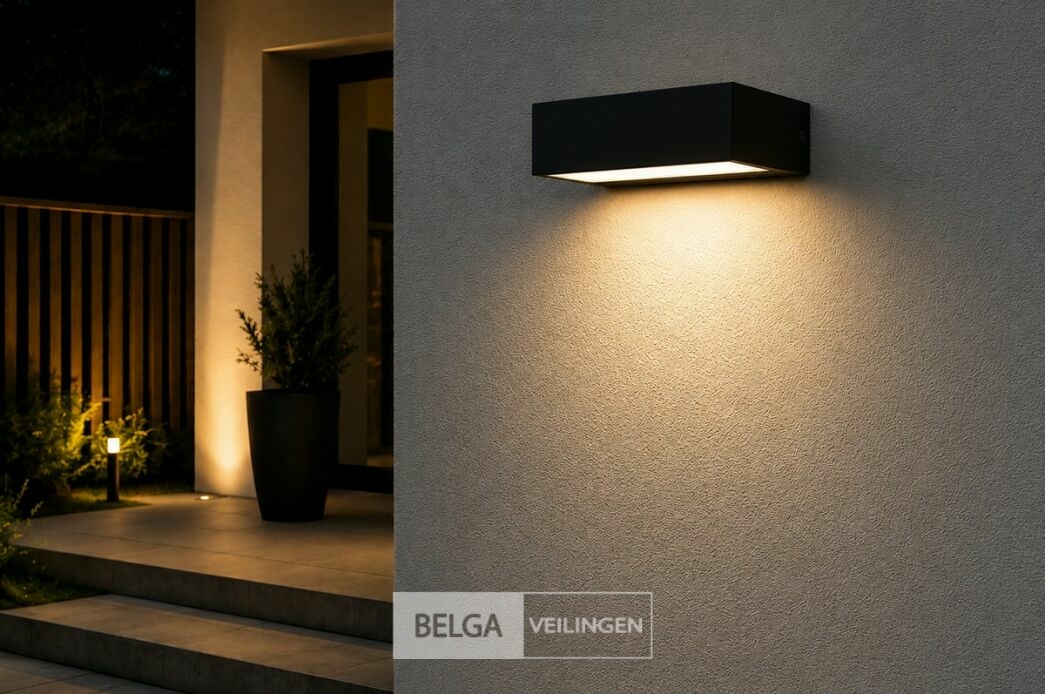 6 x LED Buiten Wandlamp – 9W – 4200K Neutraal Wit - Zwart – IP65 – ANDIZ – foto 4 – kavel bij Belga Veilingen