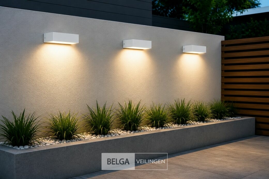 6 x LED Buiten Wandlamp – 9W – 4200K Neutraal Wit - Wit – IP65 – ANDIZ – foto 2 – kavel bij Belga Veilingen