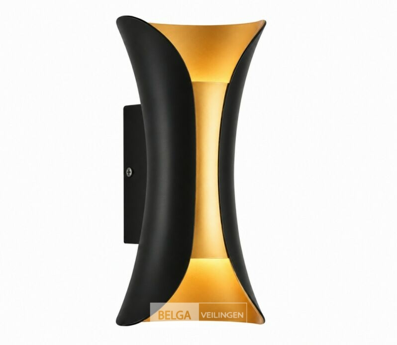 4 x LED Buiten Wandlamp – 10W – 4200K Neutraal Wit - Zwart/Goud – IP65 – MARVEL-10 – foto 4 – kavel bij Belga Veilingen
